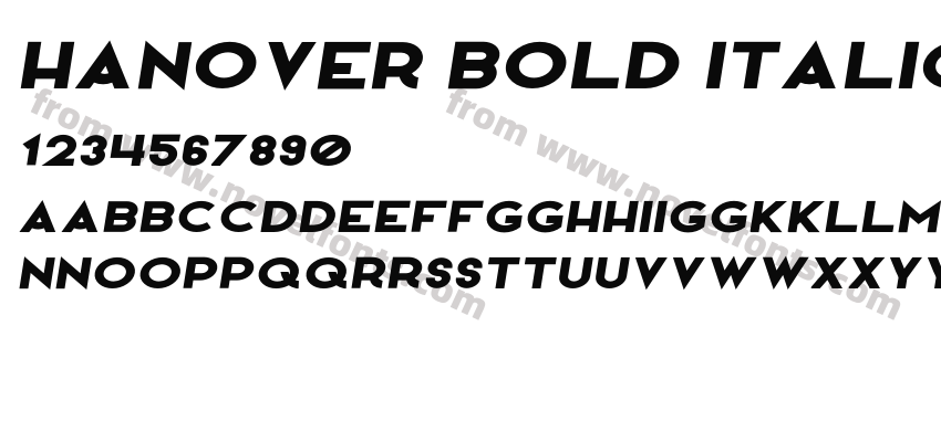 Hanover Bold ItalicPreview