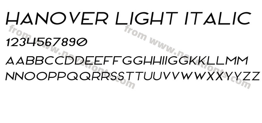 Hanover Light ItalicPreview