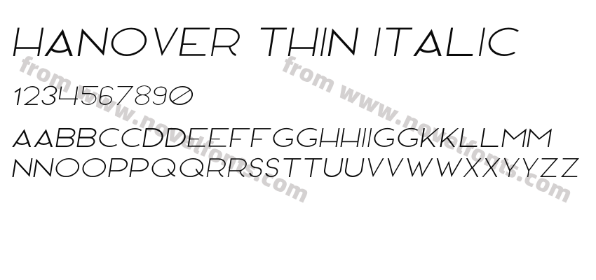 Hanover Thin ItalicPreview