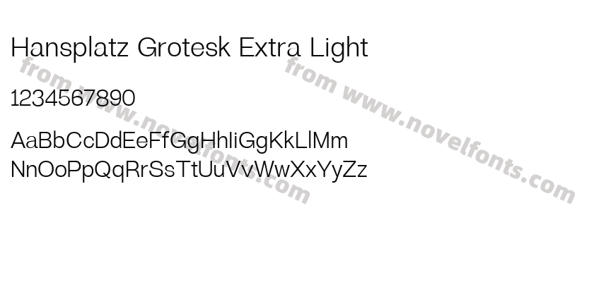 Hansplatz Grotesk Extra LightPreview