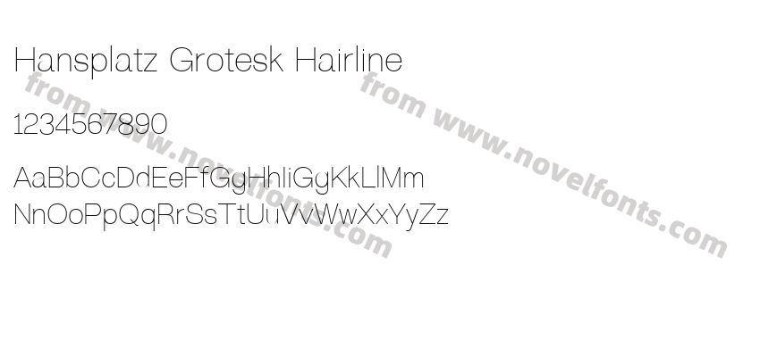 Hansplatz Grotesk HairlinePreview