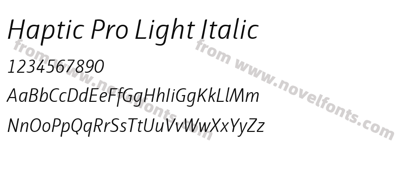 Haptic Pro Light ItalicPreview