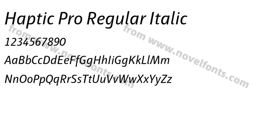 Haptic Pro Regular ItalicPreview
