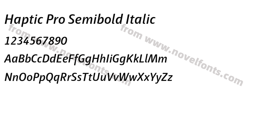 Haptic Pro Semibold ItalicPreview