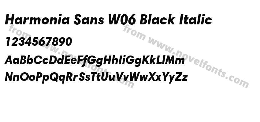 Harmonia Sans W06 Black ItalicPreview