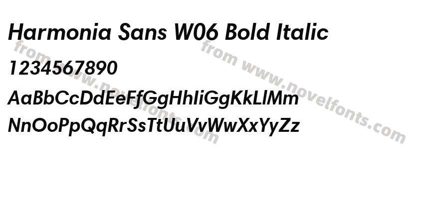 Harmonia Sans W06 Bold ItalicPreview