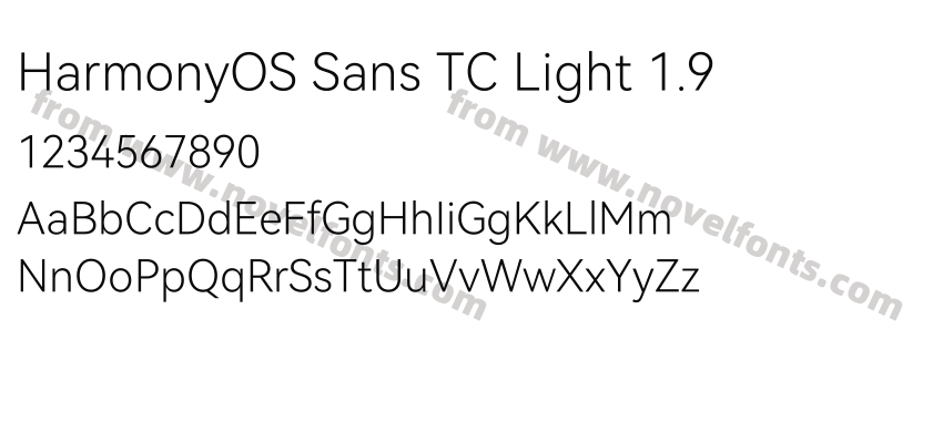 HarmonyOS Sans TC Light 1.9Preview