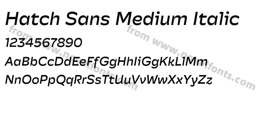 Hatch Sans Medium ItalicPreview