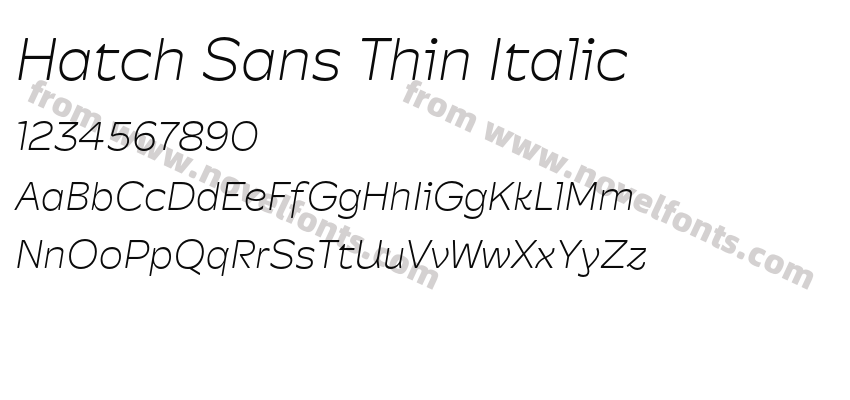 Hatch Sans Thin ItalicPreview