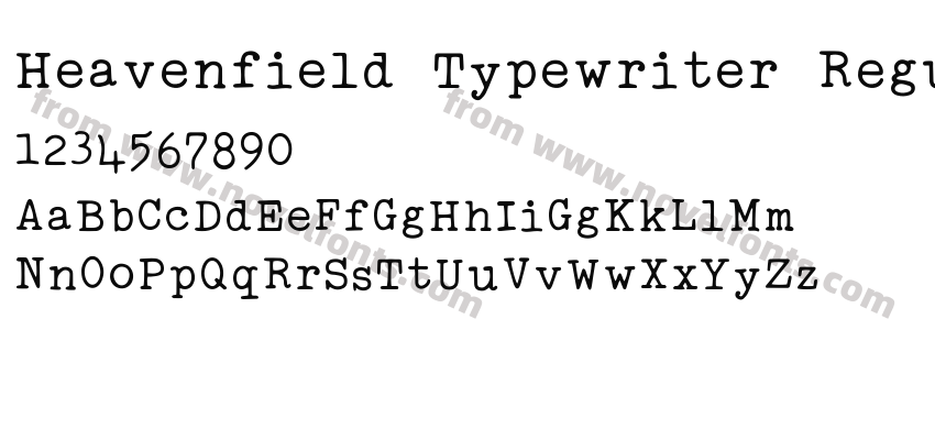Heavenfield Typewriter RegularPreview