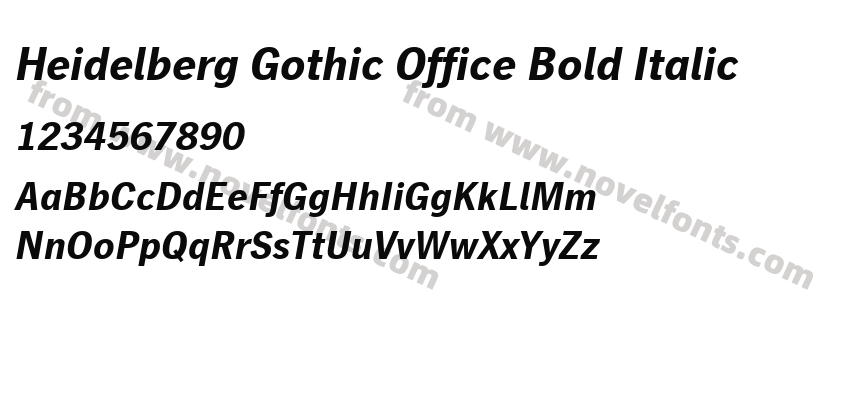 Heidelberg Gothic Office Bold ItalicPreview
