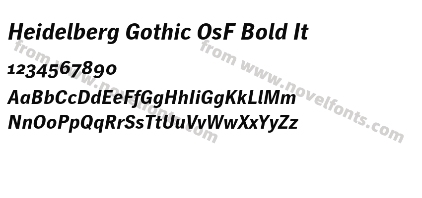 Heidelberg Gothic OsF Bold ItPreview