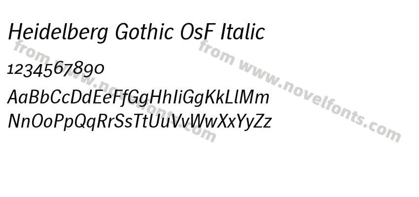 Heidelberg Gothic OsF ItalicPreview