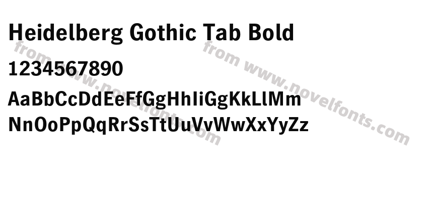 Heidelberg Gothic Tab BoldPreview