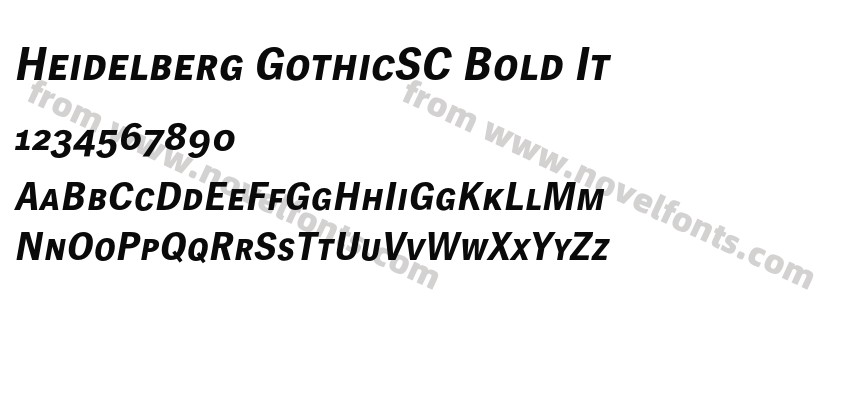 Heidelberg GothicSC Bold ItPreview
