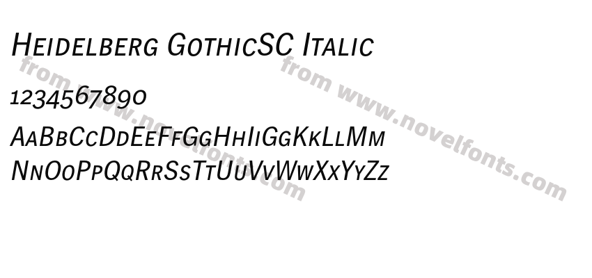 Heidelberg GothicSC ItalicPreview