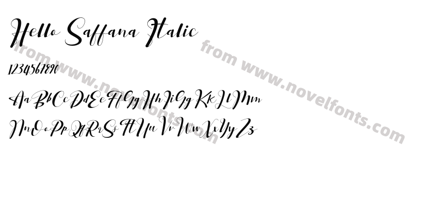 Hello Saffana ItalicPreview