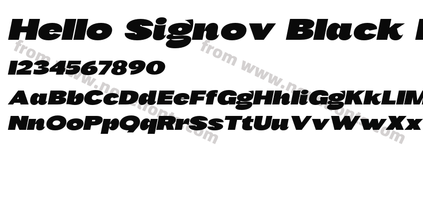 Hello Signov Black ItalicPreview