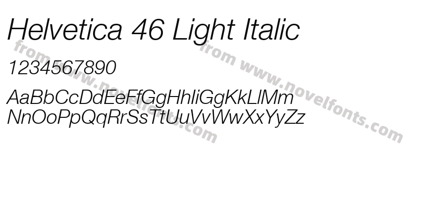 Helvetica 46 Light ItalicPreview