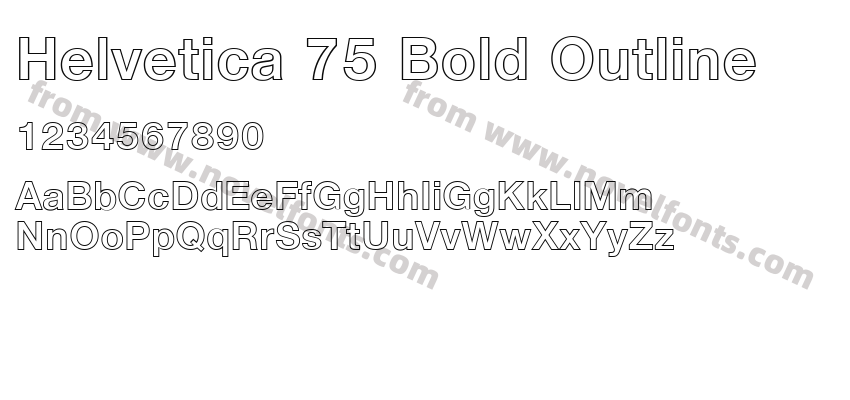 Helvetica 75 Bold OutlinePreview