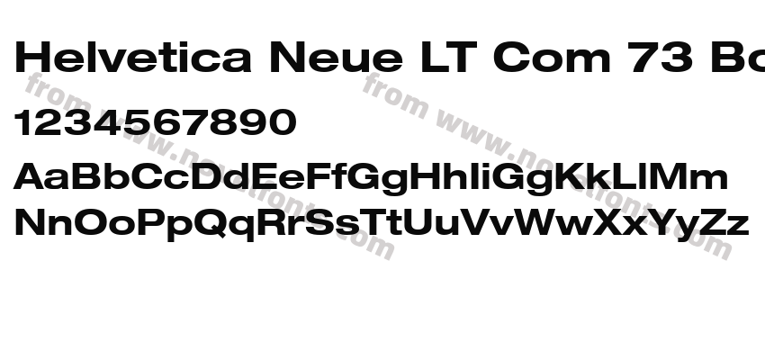 Helvetica Neue LT Com 73 Bold ExtendedPreview