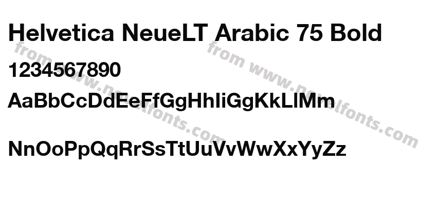 Helvetica NeueLT Arabic 75 BoldPreview