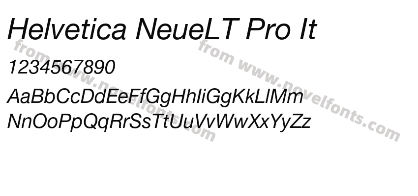 Helvetica NeueLT Pro ItPreview