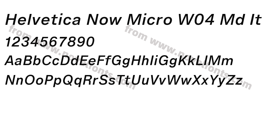 Helvetica Now Micro W04 Md ItPreview