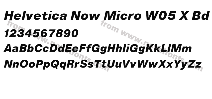 Helvetica Now Micro W05 X Bd ItPreview