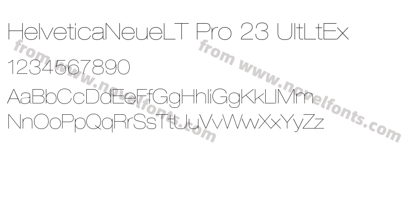 HelveticaNeueLT Pro 23 UltLtExPreview