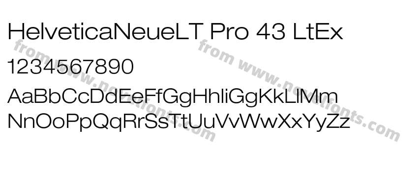 HelveticaNeueLT Pro 43 LtExPreview