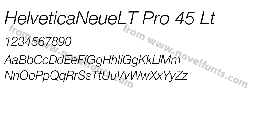 HelveticaNeueLT Pro 45 LtPreview
