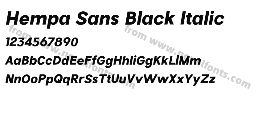 Hempa Sans Black ItalicPreview