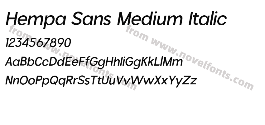Hempa Sans Medium ItalicPreview