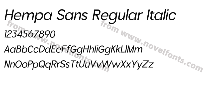 Hempa Sans Regular ItalicPreview