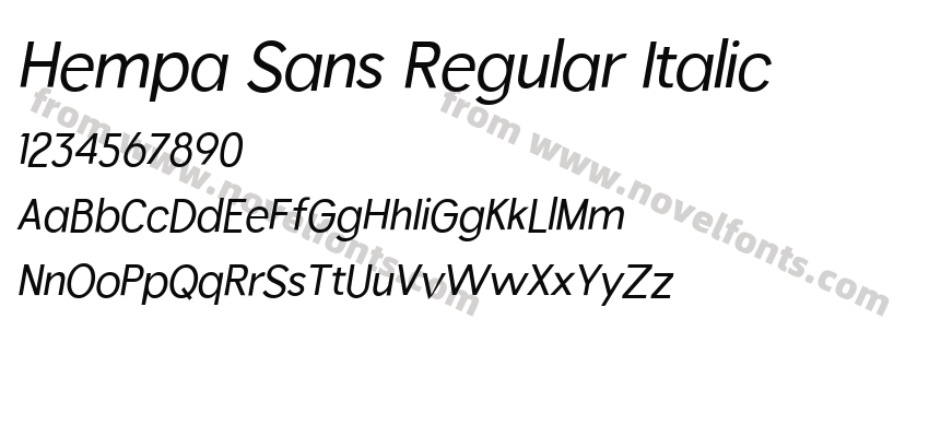 Hempa Sans Regular ItalicPreview