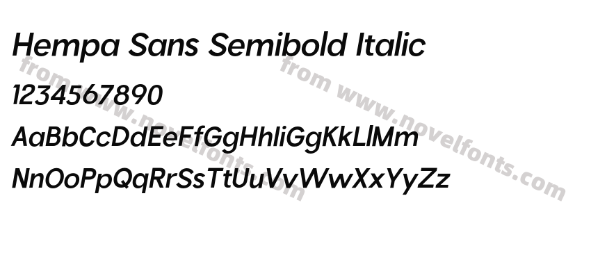 Hempa Sans Semibold ItalicPreview