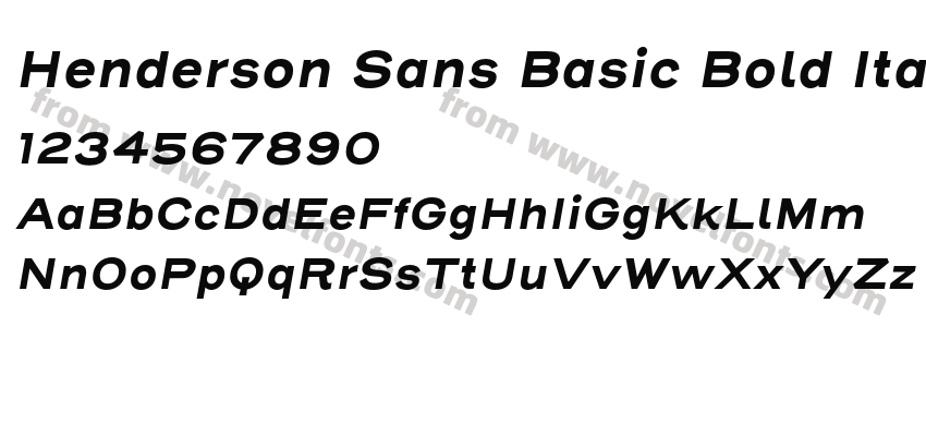 Henderson Sans Basic Bold ItalicPreview