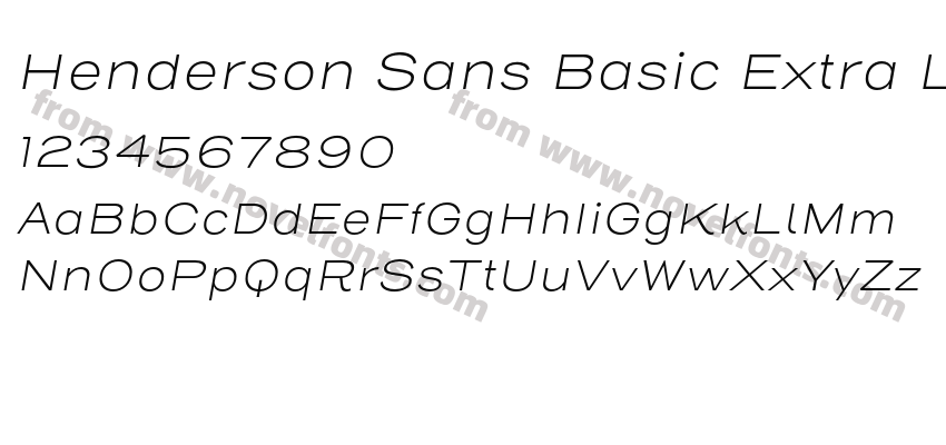 Henderson Sans Basic Extra Light ItalicPreview