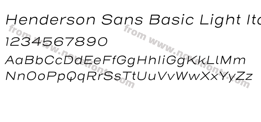 Henderson Sans Basic Light ItalicPreview