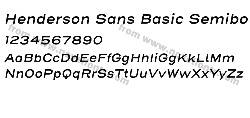 Henderson Sans Basic Semibold ItalicPreview