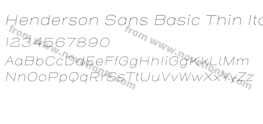 Henderson Sans Basic Thin ItalicPreview