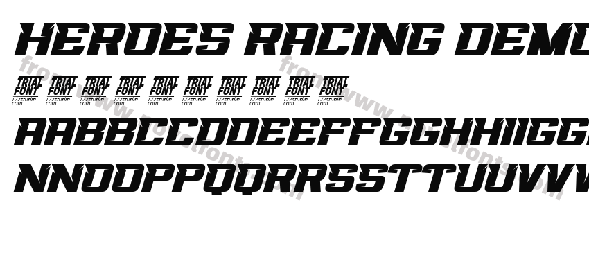 Heroes Racing Demo Bold ItalicPreview
