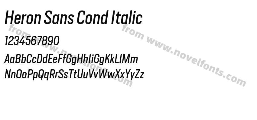 Heron Sans Cond ItalicPreview