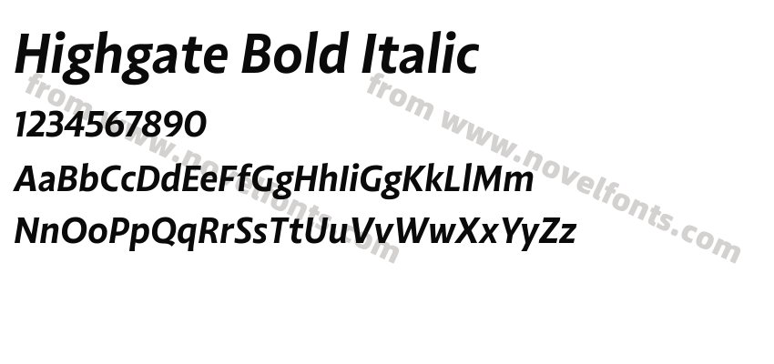 Highgate Bold ItalicPreview