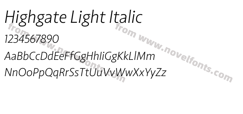 Highgate Light ItalicPreview