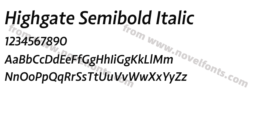 Highgate Semibold ItalicPreview
