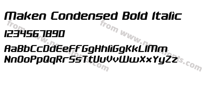 Maken Condensed Bold ItalicPreview