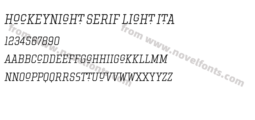 Hockeynight Serif Light ItaPreview