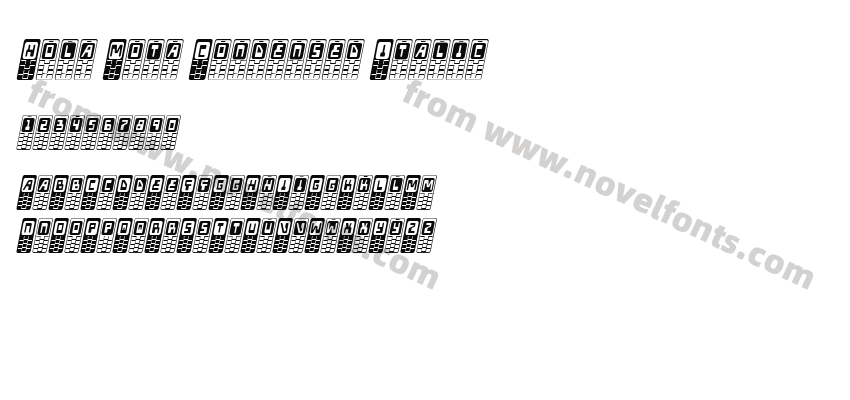 Hola Mota Condensed ItalicPreview